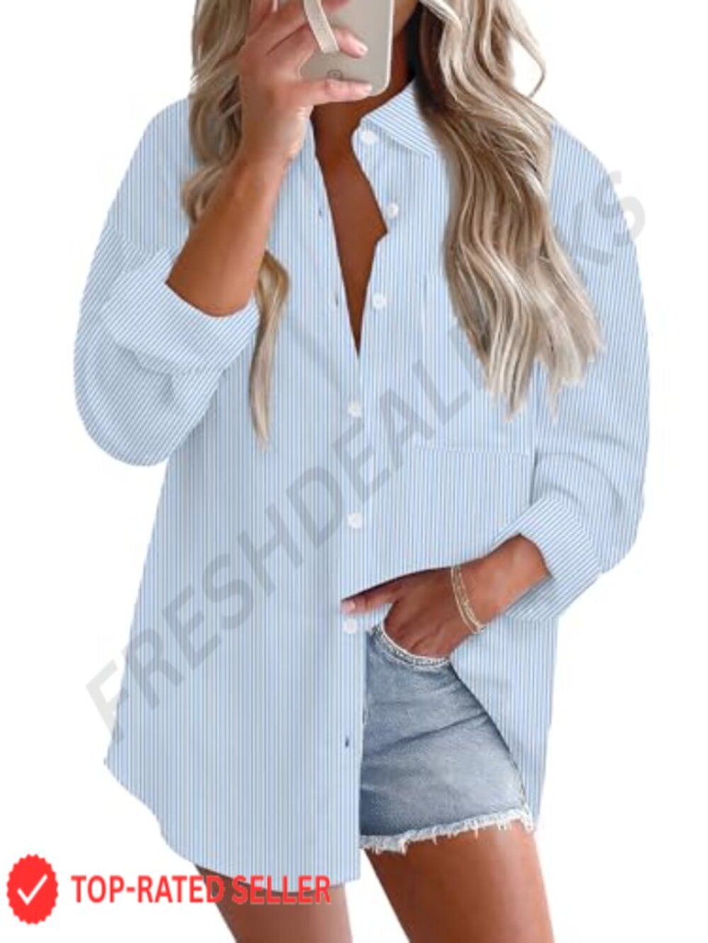 Women Linen Cotton Button Down Blouse Long Sleeve Loose Fit